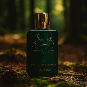 تصویر ادکلن مارلی هالتان با طراحی سلطنتی و رایحه‌ای چوبی-عودی، انتخابی لوکس برای آقایان خاص‌پسند با برچسب atraida.irهویت برند عطر آیدا